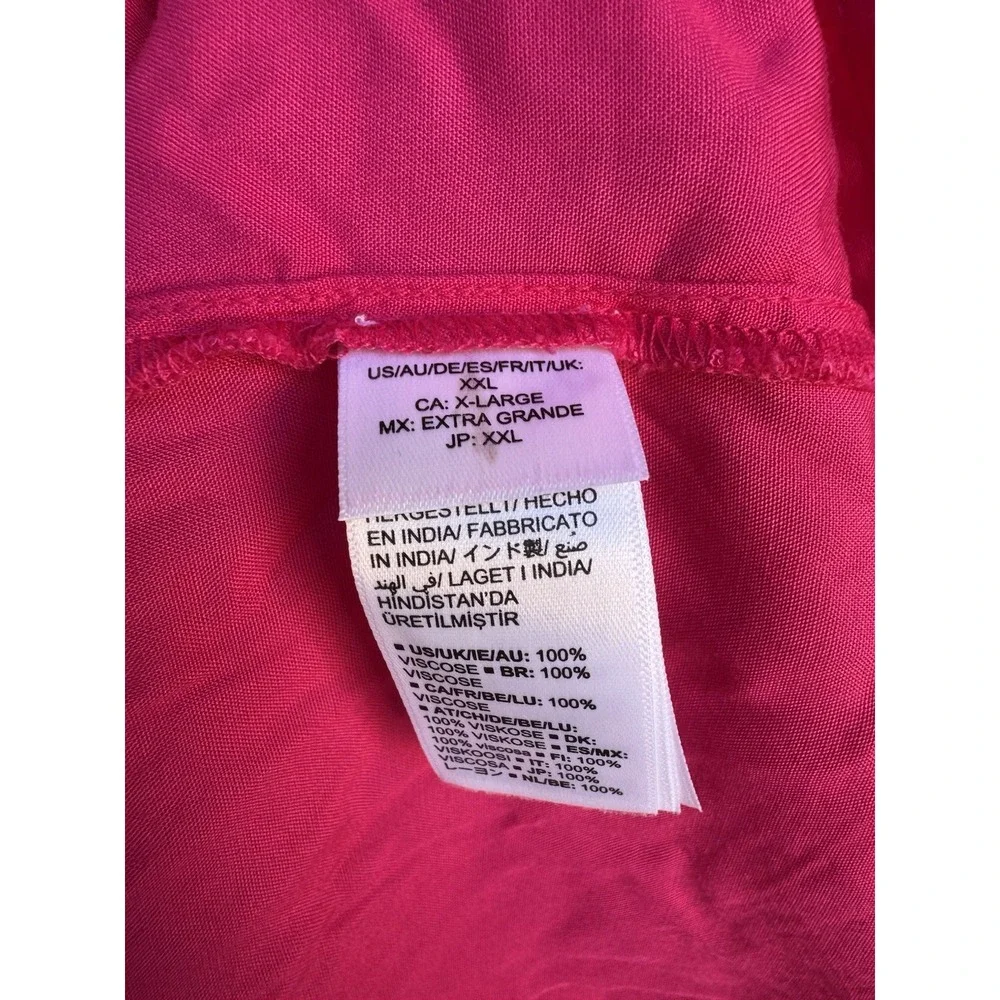 The Drop X Caralyn Mirand Sz XXL Pink Ruffle-Neck‎ Tiered Mini Dress Pockets - Picture 6 of 7